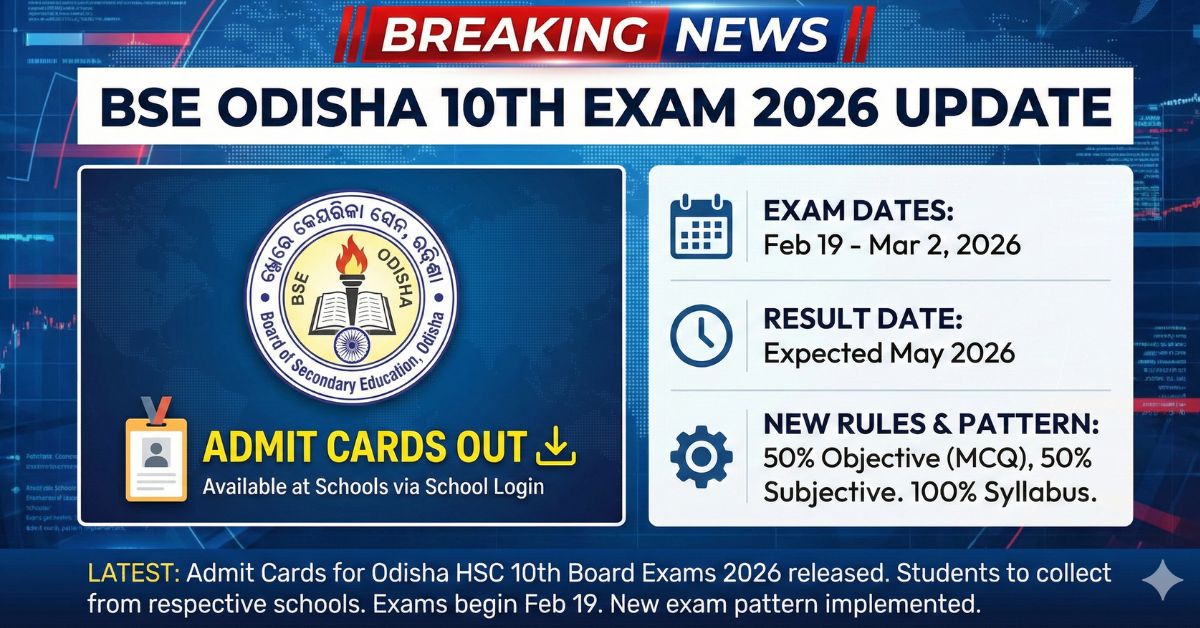 BSE Odisha 10th Exam 2026