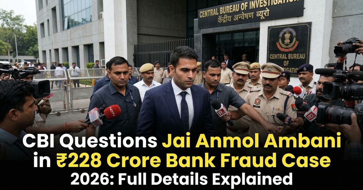 CBI Questions Jai Anmol Ambani in ₹228 Crore Bank Fraud Case