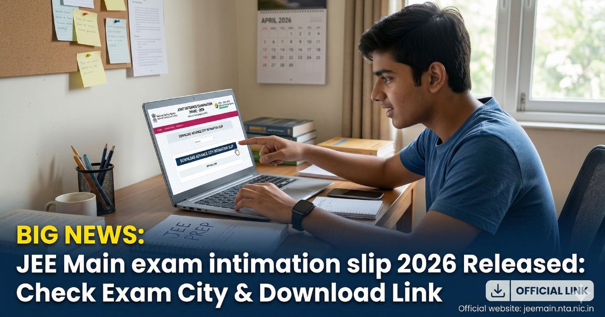 JEE Main exam intimation slip 2026
