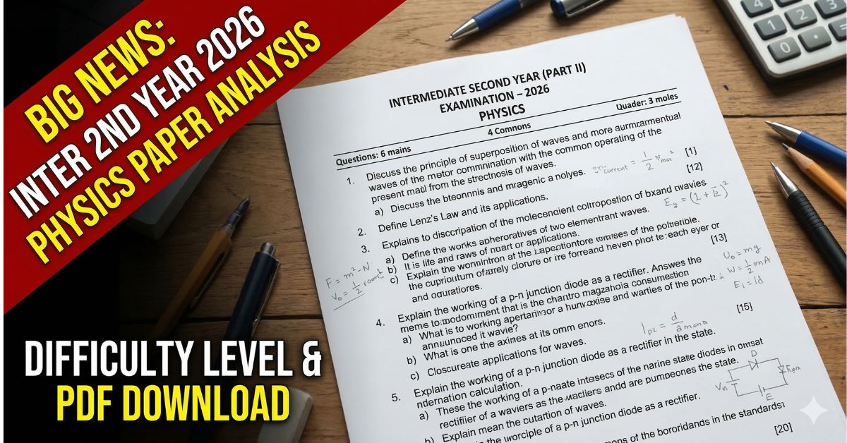 Physics Question Paper Inter 2nd Year 2026
